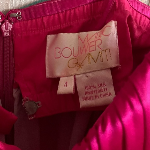 Marc Bouwer Glamiti 100 % Silk Pink Formal Long Dress - Picture 5 of 16